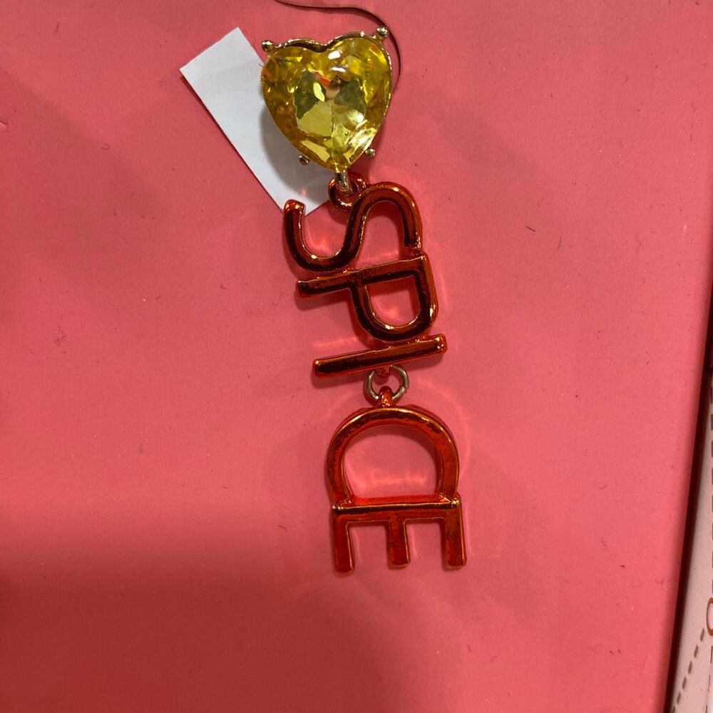 Betsey Johnson It's Fall Y'All Pumpkin Spice Mismatch Drop Earrings - Picture 3 of 8